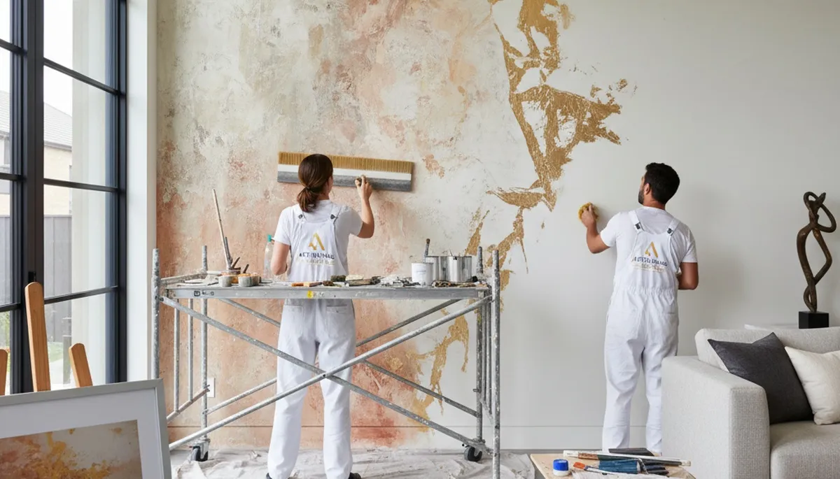 Professional faux painting and decorative wall finishes in Naperville, IL home interior
