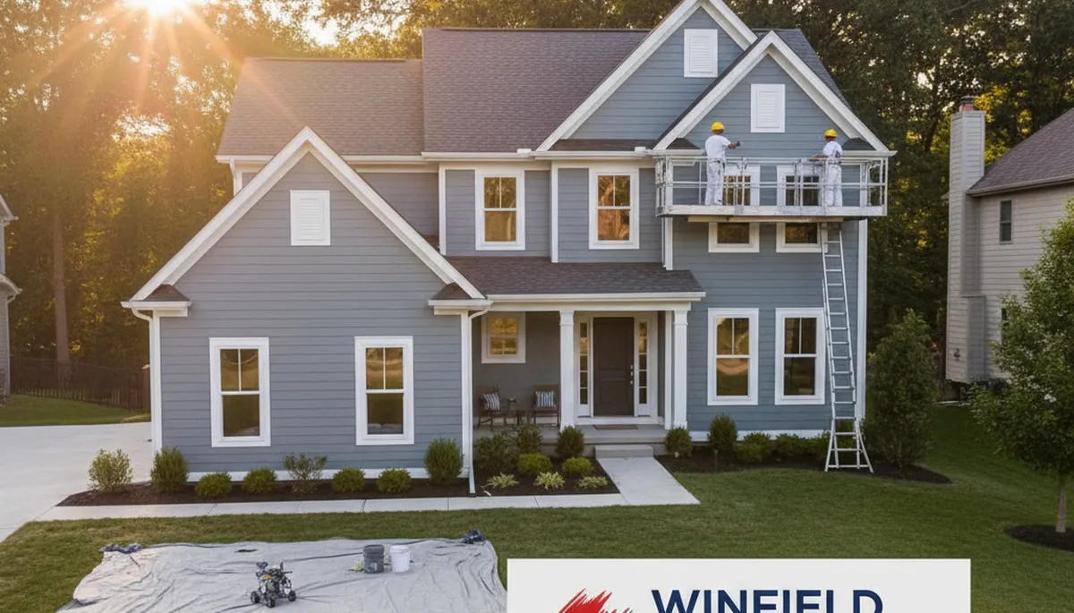 Professional house painters working on exterior home repaint in Naperville IL
